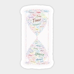 Sand Timer Silhouette Shape Text Word Cloud Sticker